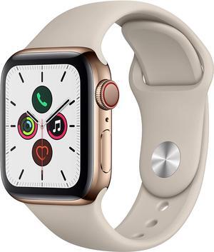 Apple Watch Series 5 44mm 32GB | Stainless Steel Gold + Stone Sport Band - GPS + Cellular