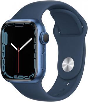 Refurbished: Apple Watch Series 7 GPS + Cellular, 41mm Blue Aluminum Case  with Abyss Blue Sport Band - Regular - Newegg.com