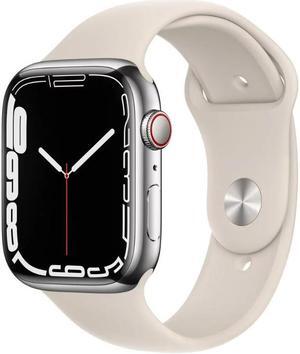 Apple Watch Series 7 45mm GPS + Cellular 32GB - Silver Stainless Steel + Starlight Sport Band