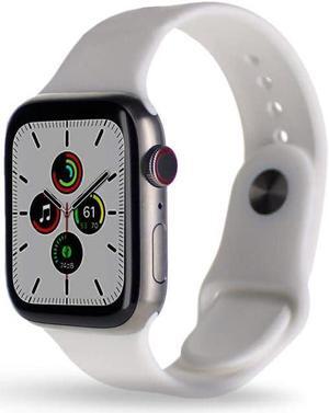 Apple Watch Series 7 45mm GPS + Cellular 32GB - Titanium Silver + White Sport Band