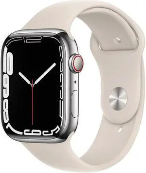 Apple Watch Series 7 41mm GPS + Cellular 32GB - Silver Stainless Steel + Starlight Sport Band