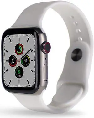 Apple Watch Series 7 41mm GPS + Cellular 32GB - Titanium Silver + White Sport Band