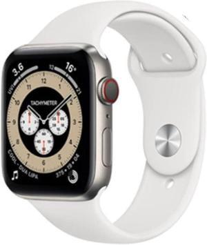 Apple Watch Series 6 (GPS + Cellular ) 44mm 32GB - Titanium + White Sport Band