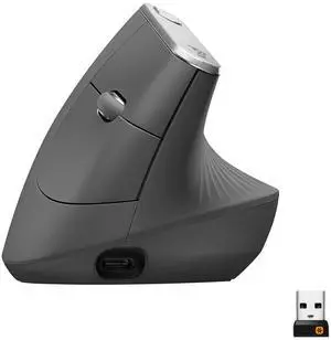 MX Vertical Wireless Mouse Ergonomic Design Reduces Muscle Strain, Move Content Between 3 Windows and Apple Computers, Rechargeable, Graphite MX Vertical Wireless Mouse Ergonomic Design Reduces Muscle Strain, Move Content Between 3 Windows and Apple Computers, Rechargeable, Graphite