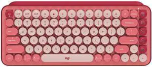 POP Mechanical Wireless Keyboard with Customizable Emoji Keys, Durable Compact Design, Bluetooth or USB Connectivity, Multi-Device, OS Compatible - Heartbreaker Rose