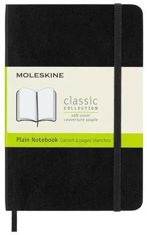 Moleskine Classic Notebook, Soft Cover, Pocket (3.5" x 5.5") Plain/Blank, Black, 192 Pages