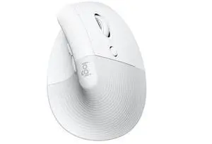 Logitech Lift Vertical Ergonomic Mouse, Wireless, Bluetooth or Logi Bolt USB receiver, Quiet clicks, 4 buttons, compatible with Windows/macOS/iPadOS, Laptop, PC - Off White - Grade A