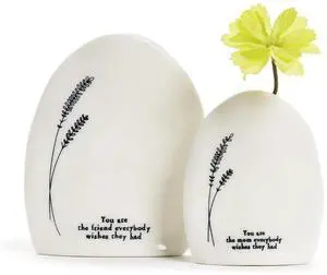 Twos Company Friendly Oval Vase Gift Box Set  Assorted Sayings