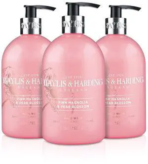 Baylis & Harding Pink Magnolia & Pear Blossom 16.9 Ounces Hand Wash (Pack Of 3)