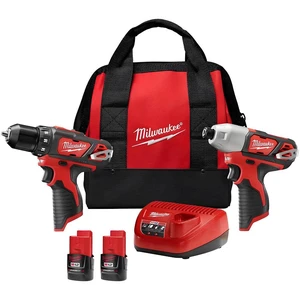 Milwaukee M12 Combo Drill Impact Driver Kit 2 Tools 2 Batteries 2494-22 Milwaukee M12 Combo Drill Impact Driver Kit 2 Tools 2 Batteries 2494-22