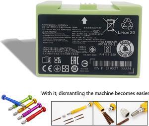 14.4V 2500mAh i7 Battery Replacement for iRobot Roomba e and i Series, Large Capacity Battery Compatible with Roomba i7 i7+ i8 i6 i4 i4+ i3 i3+ i7158 J7 7150 7550 and e e5 e6 e5150 e5152 e6198 Etc