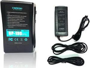Sanjiachong 190Wh(13400mAh) V Mount/V-Lock Battery Compatible Video Camera Camcorder Broadcast LED Light with D-Tap Charger