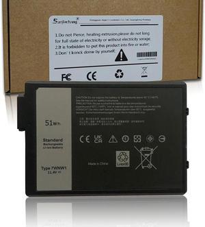 7WNW1 Laptop Battery Replacement for Dell Latitude 5424 5420 Rugged Latitude 7424 Rugged Extreme P137G P85G P86G P137G001 P137G002 P85G001 P86G001 DMF8C GK3D3 6NNCF DP3KF DMF0C 451-BCHV 51Wh