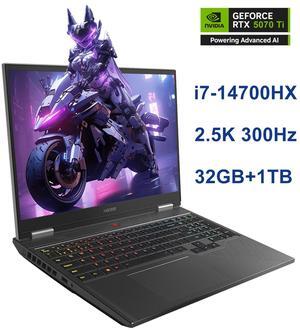 Hasee T8 Pro-16'' GeForce RTX 5070 Ti Laptop GPU, Intel i7-14700HX-5.5GHz, AI Ready Gaming Laptop, 32GB DDR5 RAM, 1TB SSD, 16'' 300Hz QHD+ 100%sRGB IPS, RGB KB, WiFi7,BT5.4,Win11 Home