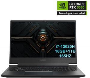 Hasee S8 (15.6'', i7-13620H, RTX5060), Gaming Laptop, i7-13620H 4.9GHz, 16G DDR5 RAM, 1TB NVMe PCIe4.0 SSD, RTX5060 8G GDDR7, 15.6'' 165Hz  IPS Display, Backlit KB, WF6,BT5.4, Win11, Desert Black