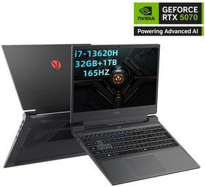 Hasee S8 (15.6'', i7-13620H, RTX5070), Gaming Laptop, RTX5070 8G GDDR7, i7-13620H 4.9GHz, 32G DDR5 RAM, 1TB NVMe PCIe4.0 SSD, 15.6'' 165Hz IPS Display, Backlit KB, WF6,BT5.4, Win11, Desert Black