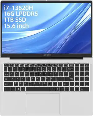 Hasee X5-15.6 Gaming laptop 13th Gen Intel core i7 13620H (4.9GHz), 16G LPDDR5 RAM, 1TB PCIe4.0 SSD, Backlit KB, WIFI6, BT5.2, Windows 11, Silvery