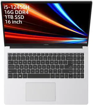 Hasee X6-16.0 Gaming laptop Intel core i5-12450H (4.4GHz), 16G DDR4 RAM, 512G PCIe4.0 SSD, Backlit KB, privacy-protected camera, Windows 11, WIFI6, BT5.2, Silvery