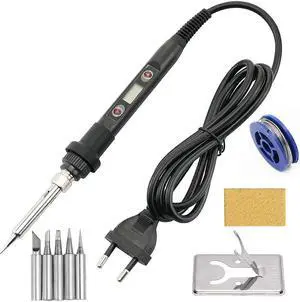 80W Soldering Iron Adjustable Temperature Electric Iron LCD Digital Display Welding Repair Lead-free 220V / 110V Solder Station Black