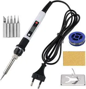 80W Soldering Iron Adjustable Temperature Electric Iron LCD Digital Display Welding Repair Lead-free 220V / 110V Solder Station 7" Length