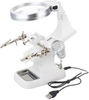 3 In 1 Welding Magnifying Glass 360 Degree Auxiliary Clip Magnifier Electric Soldering Iron Fixed Stand Repair Tool