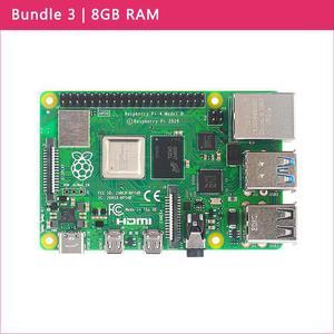 Original Raspberry Pi 4 Model B 8GB RAM 9 Layer Acrylic Case Switch Power Adapter Fan Heatsink