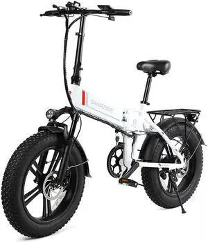 SAMEBIKE LOTDM200 FOLDABLE FAT TIRE EBIKE 500W White/White