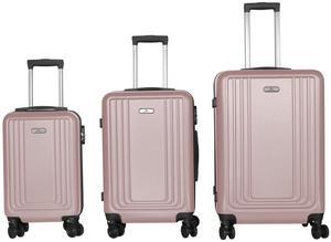 SKYTREE Hardshell Luggage Set 3-Piece (20in 24in 28in) with TSA Lock and 360° Silent Spinner Wheels, Lightweight ABS Carry-On & Checked Bags - Pink Travel Suitcase