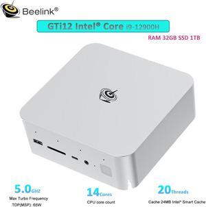 Beelink GTi12 Mini PC Intel Core i9 12900H 5.0GHz 14C/20T Mini Computer 32GB RAM DDR5 4800MHz SSD 1TB PCIe4.0 SSD Dual LAN Gaming Office PC