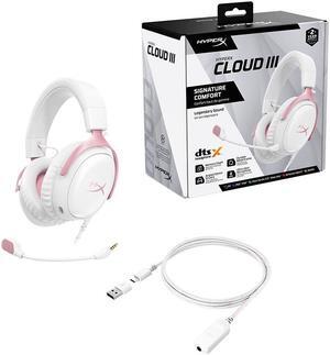 HyperX Cloud III Wired Gaming Headset, PC, PS5, Xbox Series X|S, Angled 53mm Drivers, DTS Spatial Audio, Memory Foam, Durable Frame, Ultra-Clear 10mm Mic, USB-C, USB-A, 3.5mm PINK HyperX Cloud III Wired Gaming Headset, PC, PS5, Xbox Series X|S, Angled 53mm Drivers, DTS Spatial Audio, Memory Foam, Durable Frame, Ultra-Clear 10mm Mic, USB-C, USB-A, 3.5mm PINK