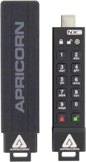 Apricorn Aegis Secure Key 3 NXC 32GB 256-bit Encrypted FIPS 140-2 Level 3 Validated Secure USB 3.0 Type C Flash Drive, ASK3-NXC-32GB, Black