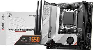 MSI MPG B650I EDGE WIFI AM5 AMD B650 SATA 6Gb/s DDR5 Ryzen 7000 Mini ITX Motherboard