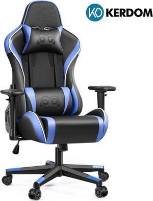 KERDOM Ergonomic Gaming Chair with 3D Armrests, Adjustable High-Back Computer Chair, Swivel Desk Chair with Lumbar Support for Gamers Black / Blue