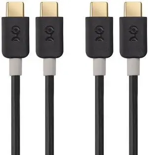 NEW Cable Matters 2-Pack Slim Series Short USB C to USB C Cable with 60W Fast Charging in Black 6 inches for Samsung Galaxy