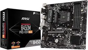 MSI ProSeries AMD Ryzen 2ND and 3rd Gen AM4 M.2 USB 3 DDR4 D-Sub DVI HDMI Micro-ATX Motherboard (B450M PRO-VDH Max) MSI ProSeries AMD Ryzen 2ND and 3rd Gen AM4 M.2 USB 3 DDR4 D-Sub DVI HDMI Micro-ATX Motherboard (B450M PRO-VDH Max)