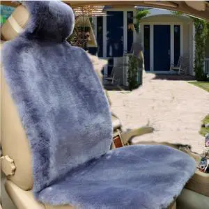 1pcs Luxury Australian Sheepskin Car Seat Covers Universal Fit Whole Hide Lambskin Seat Covers Suv airbag ready