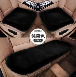Imitation Rabbit Fur Seat Covers For Cars Winter Plush Car Seat Cover Faux sheepskin Seat Cushion Anti Slip Front Rear Seat Mat interior Styling
