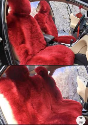 Luxury Universal Car Seat Covers 100% Australian Sheepskin Autumn Winter Warm Fur Seat Cover Auto Interior Accessories wine