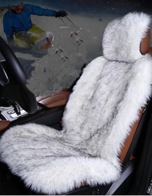 1pcs Long Wool Car Faux Fur Seat Cover Sheepskin Seat Covers Universal Fit Single Front