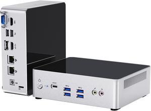 NEOSMAY Desktop Computer 12th Gen Intel Core i5-1240P 16GB RAM 512GB NVME SSD,WiFi 6,Dual 2.5Gbe LAN,Thunderbolt 4,4 x Display ports(HDMI x 2+DP+Type-C),2 x m.2 2280 SSD Slot/ 1 xCOM,VESA Mounts