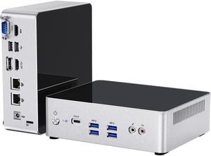 NEOSMAY All-in-One MINI PC,12th Gen Core i7-1260P,32GB RAM 1TB NVME SSD,WiFi 6,Dual 2.5Gbe LAN,Thunderbolt 4,4x4k Display ports(HDMIx2+DP+Type-C),2xm.2 2280 SSD Slot,1xCOM,Home/Office/Business