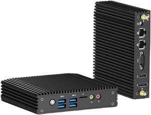 NEOSMAY Fanless Mini PC Pfsense Firewall Router Micro Appliance for12th Gen Celeron N100 Dual Gigabit Ethernet Desktop Tower Computer 16GB DDR4 RAM 512GB SATA SSD,Dual Display HD&DP COM232, 4*USB3.2