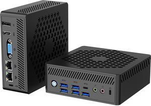 NEOSMAY Fanless Mini PC With Type-C DC in(Support PD Function),Twin Lake Celeron N150 max 3.6GHz,16GB DDR4 RAM 512GB SATA SSD,2 x1000mbps RJ45 LAN,WiFi 6,BT5.2,DP+HD+VGA Triple Display,Type-C,5xUSB3.2