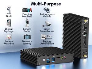 NEOSMAY Fanless Mini PC Desktop Tower Computer Pfsense Firewall Router Micro Appliance,for Intel 12th N100 Dual Gigabit Ethernet,16GB DDR4 RAM 512GB SATA SSD,Dual Display HD&DP, COM232, 4*USB3.0