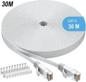 Apiemo Cat6 Ethernet Cable Long Internet Cables High-Speed Patch Cord 1Gbps for 250Mhz/s UTP Suitable for Console Router Modem Patch Panel Notebooks Desktop Computers Routers Switches