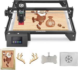 Longer RAY5 10W Engraver, 60W High Accuracy Cutting and Engraving, 0.06*0.06mm Spot, 3.5" Touch Screen,  Multiple Machines Control, DIY Marking for Wood and Metal 15.7"x15.7"