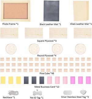 77pcs Longer Engraver Material Kit DIY Material Package for Custom Business Card Metal Plywood Pet ID Keychain
