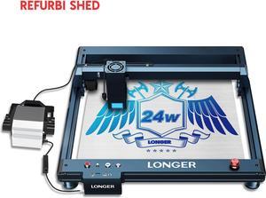 REFURBI Longer Laser B1 Engraver, 24W Laser Engraver Machine with Air Assist, 120W DIY Precisely Laser CuttingMachine, High-Speed 36000mm/min, Precise Cutting of Wood and Metal, Acrylic, Stainless Ste