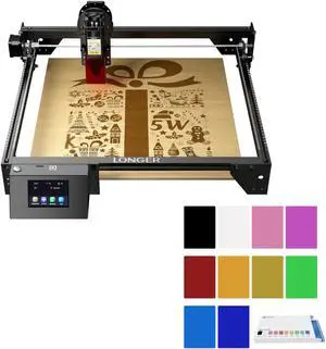 LONGER RAY5 5w Laser Engraver & Premium Aluminum Business Cards & Etched Products - 50 PCS in 10 Colors