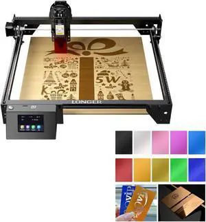 LONGER RAY5 5w Laser Engraver & Premium Aluminum Business Cards & Etched Products - 100 PCS in 10 Colors